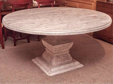 White Washed 60" Round Pedestal Dining Table