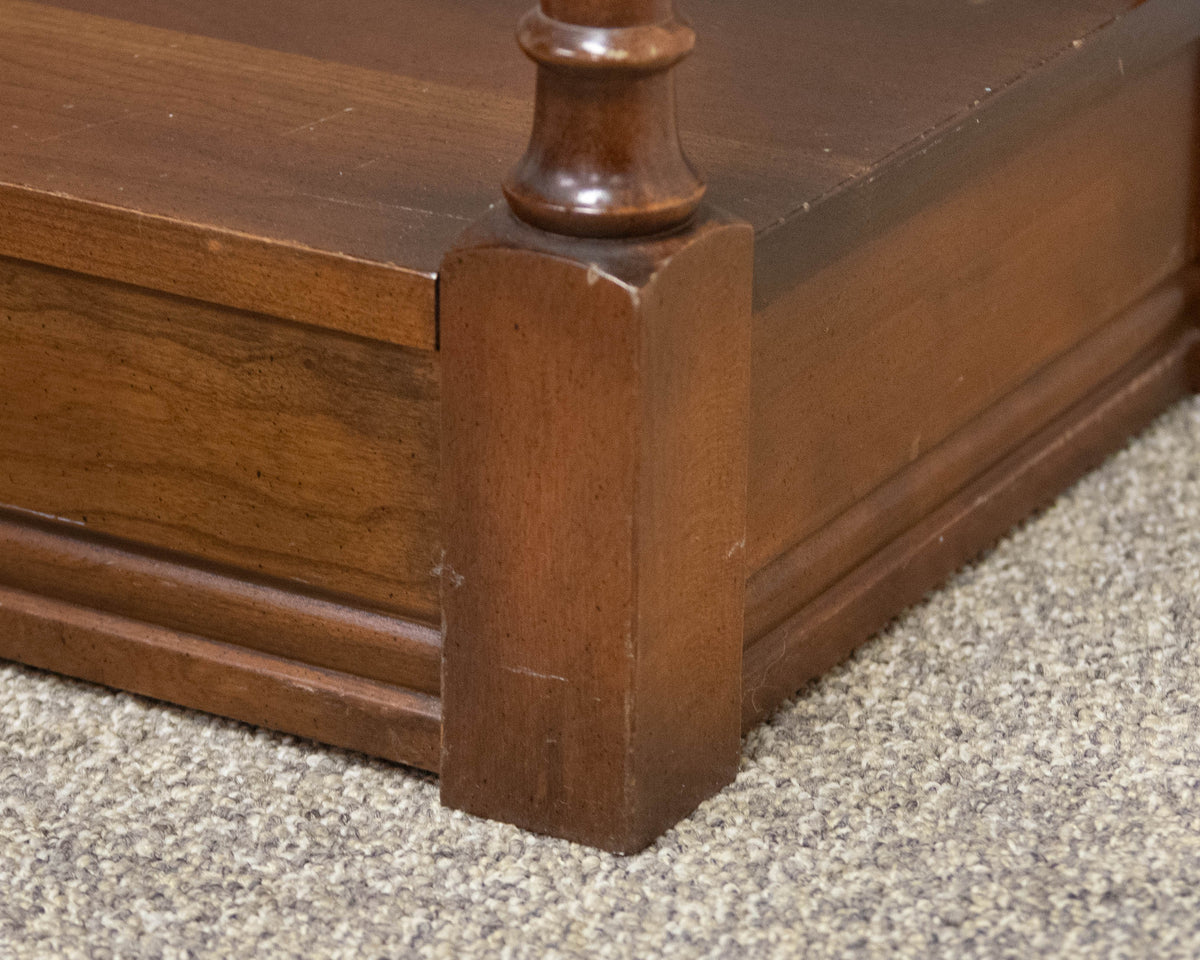 Walnut Six Tier Etagere On Turned Spindle Columns