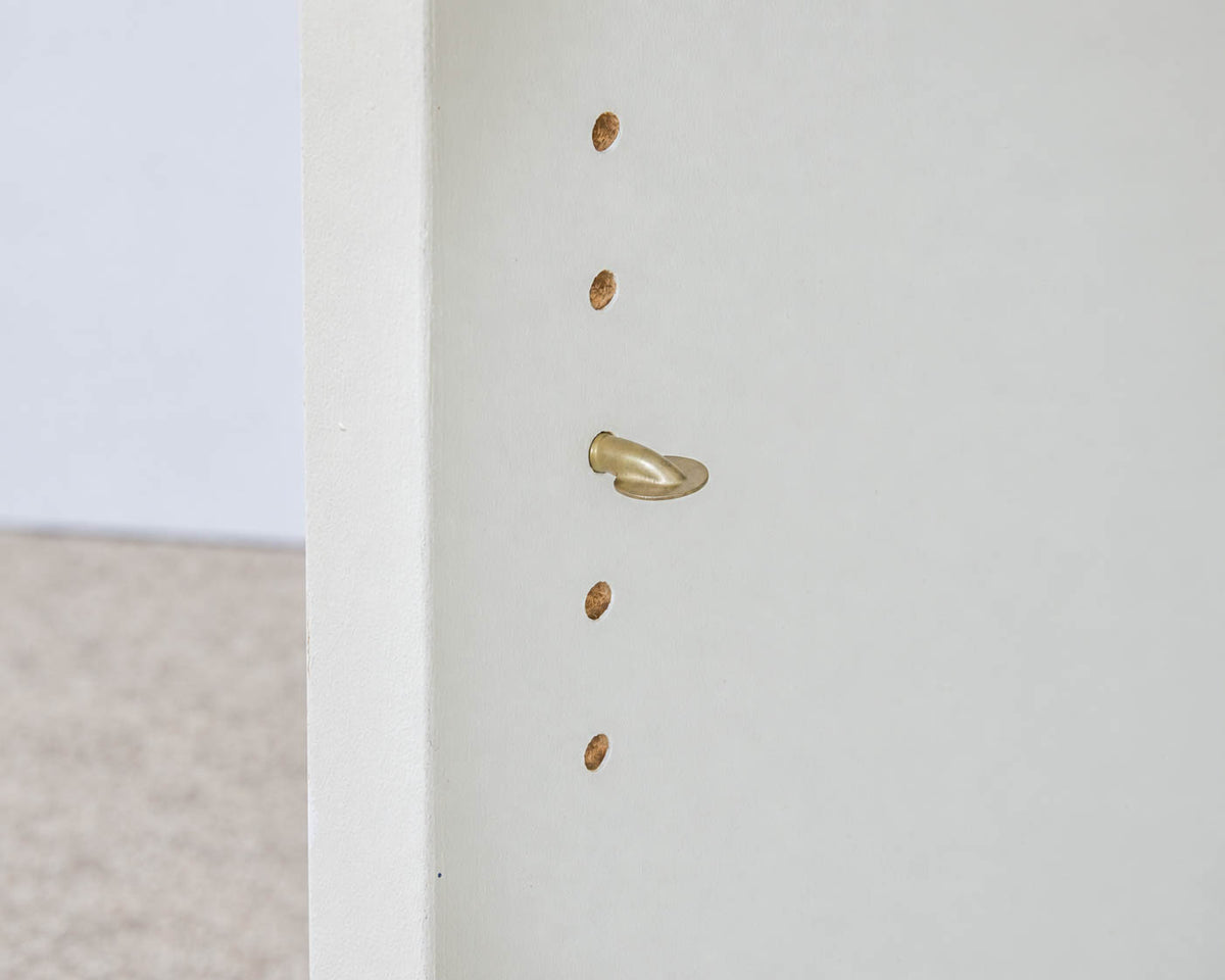 Solid Wood Bookcase in Off White Finish with 3 Adjustable Shelves