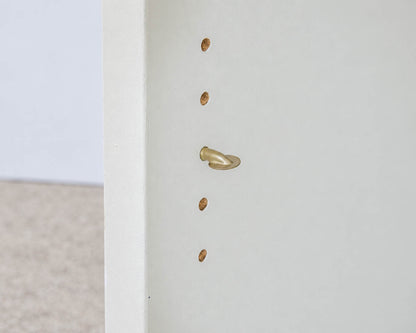 Solid Wood Bookcase in Off White Finish with 3 Adjustable Shelves