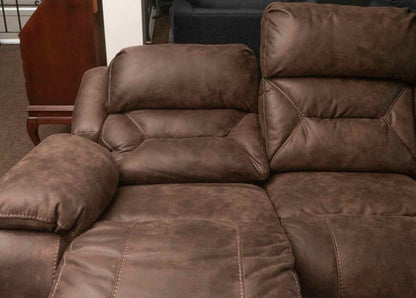 Home Stretch Brown Felt Uphostered Power Reclining Sofa