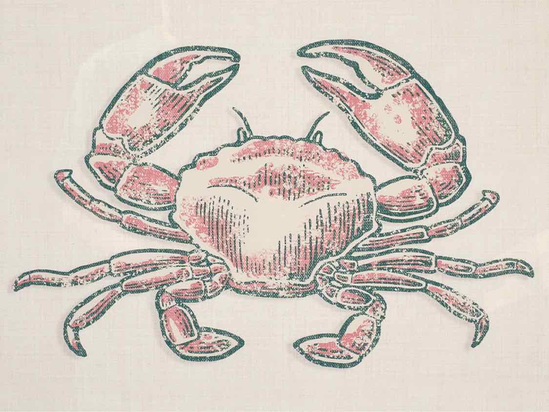 Framed Giclee: "Crab on White Linen"