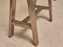 West Elm Glass Top Bronzed Metal Sawhorse Legs  Desk