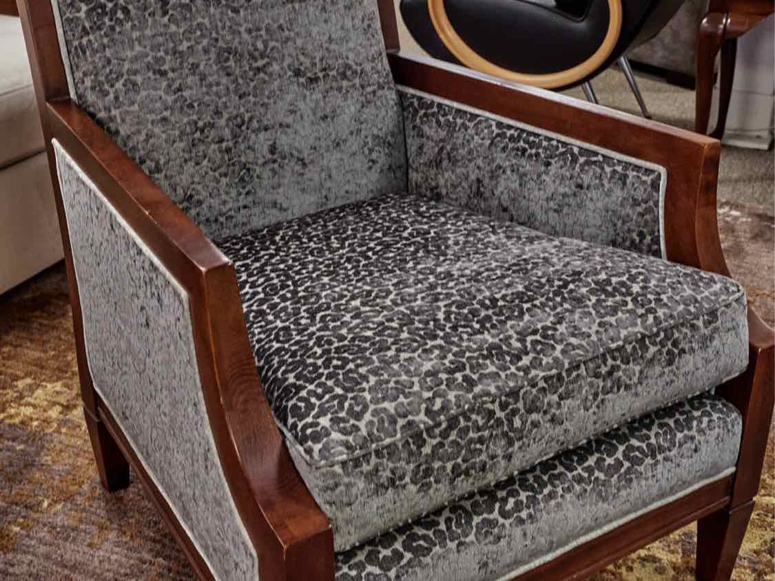 Pair of Custom Sam Moore Wooden Framed Arm Chairs