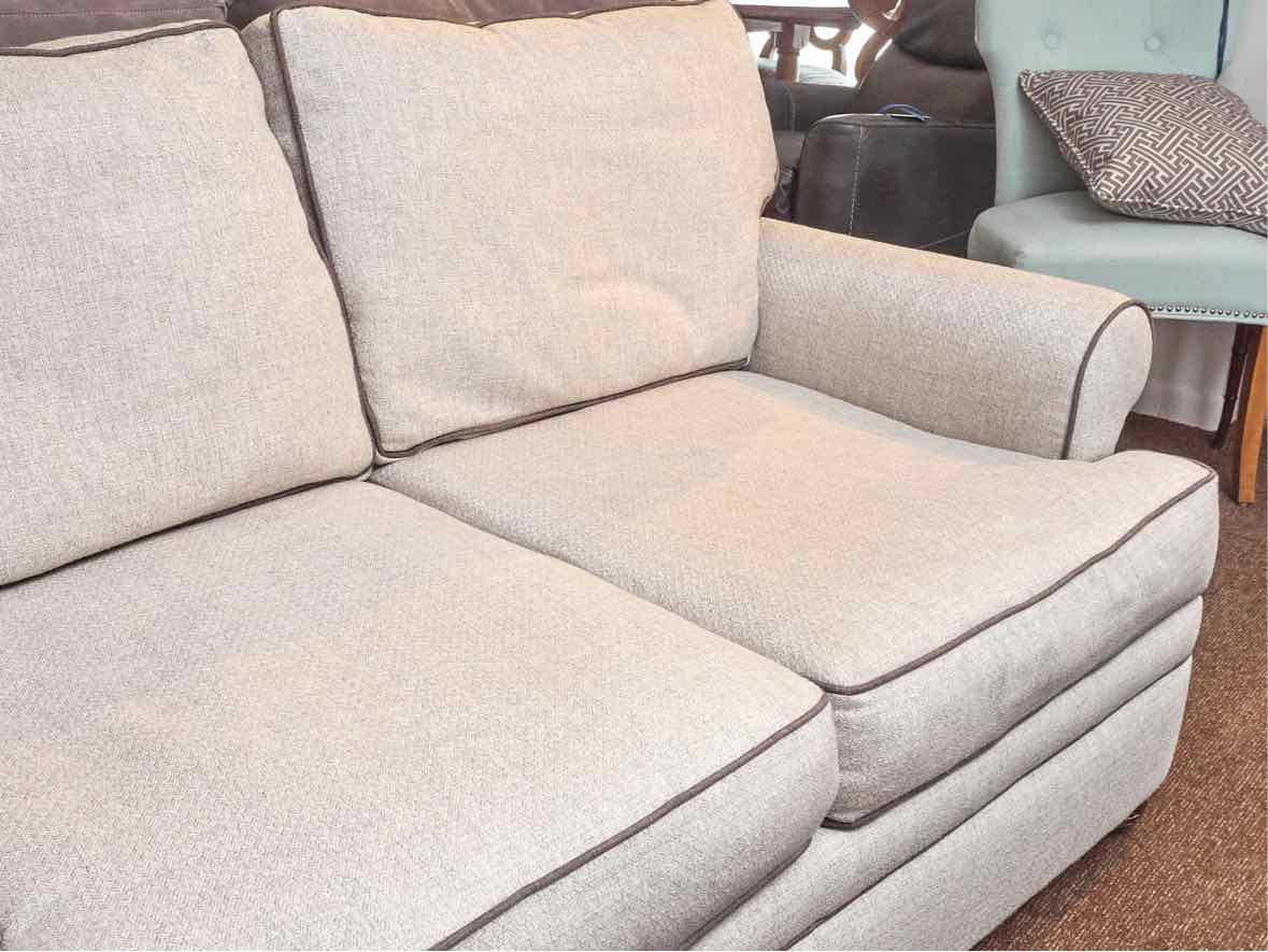 Braxton Culler Light Grey With Piping    Loveseat