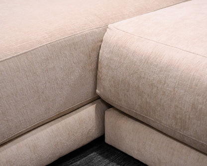 Crate & Barrel 3-Piece Sectional in a Beige Microfiber