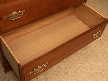 Cherry Finish Maple 2 Over 3 Drawer Chest on Chest
