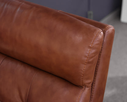 Caramel Bonded Leather Chaise