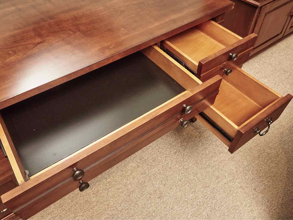 Cherry 7 Drawer 2 Shelf Desk/ Printer Stand