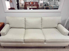 Ethan Allen Ivory with Teal Fleck Upholstery with Steel Base