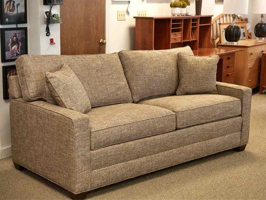 Ethan Allen Bennett Track Arm Modern Queen Sleeper in Autumn Tone Tweed
