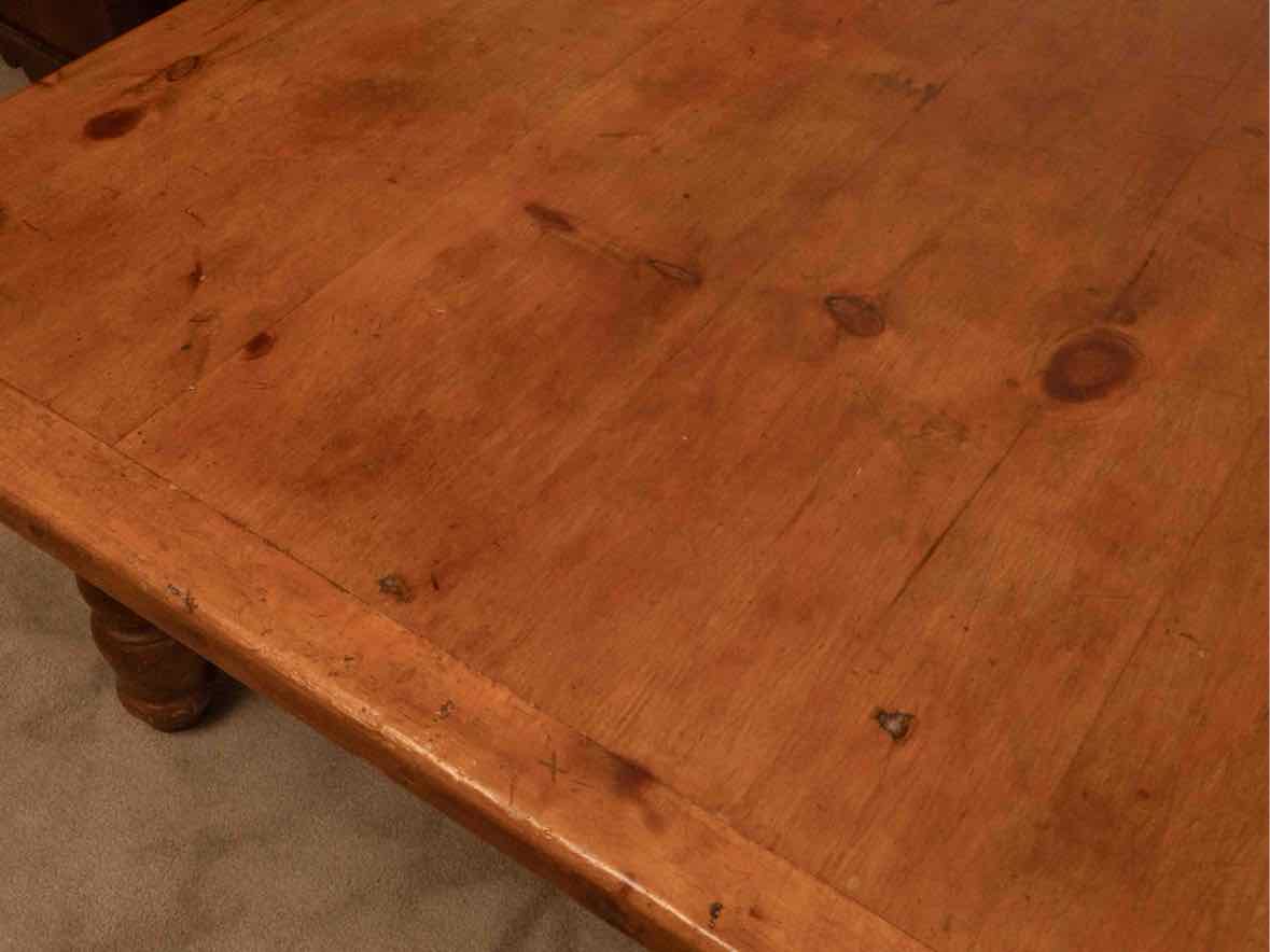 Rustic Pine Cocktail Table With Turned Legs