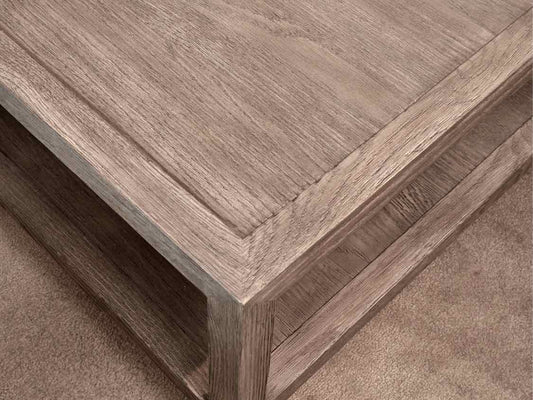 Restoration Hardware French Gray Finish With  Lower Shelf  Cocktail Table