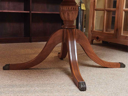 Mahogany Zebra Stripe Dropleaf Pedestal  Dining Table