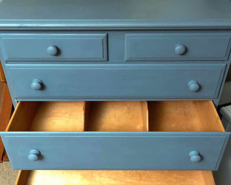 Solid Cherry 4 Over 3 Drawer Chest In ' Priscilla Blue' Finish