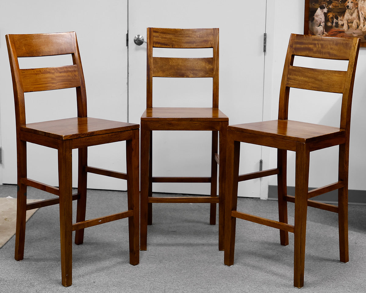 Set of 3 Crate & Barrel Basque Counter Stools