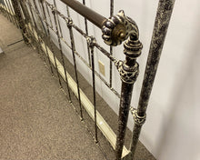 Domain French King Iron Sleigh Bed in Brass Finish with Scrolled Finials