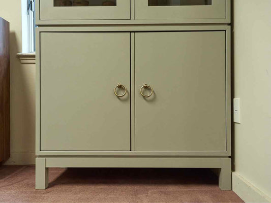 Gat Creek Tomlin Glass Cabinet in Hand-Glazed Light Rain Finish
