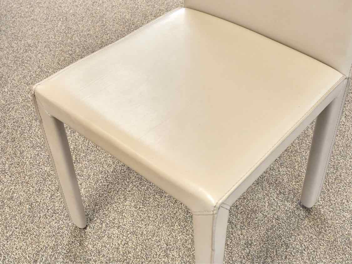 Set of 4 Crate & Barrel 'Folio' Dining Chairs in Beige Leather