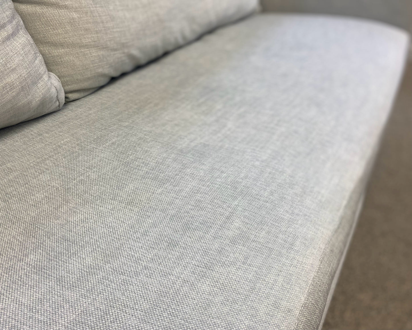 Crate & Barrel Slope Arm Sofa in Light Grey