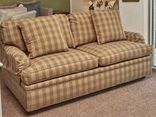 Brown Check Plaid Full Sleeper Sofa Includes 2 Toss Pillows