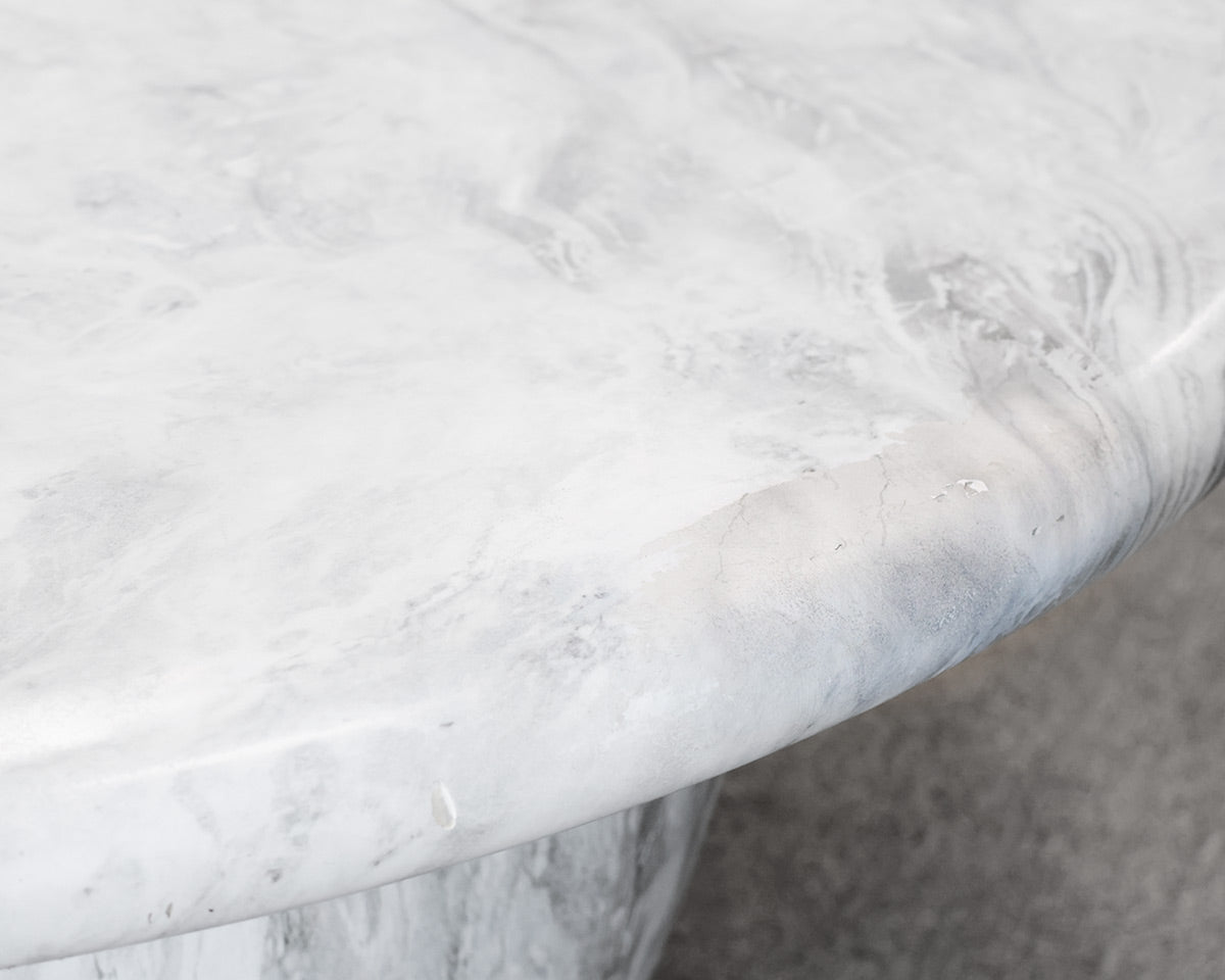 CB2 Cova Round Marbled Resin Indoor/Outdoor Coffee Table
