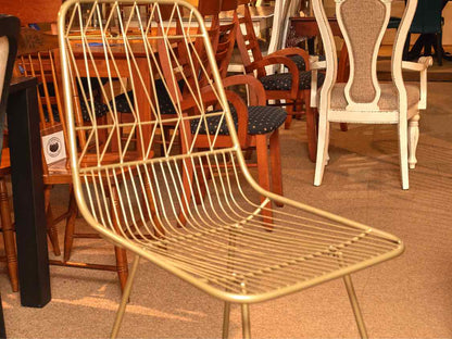 Pair Of Bronzed Metal Wire Counter Stools