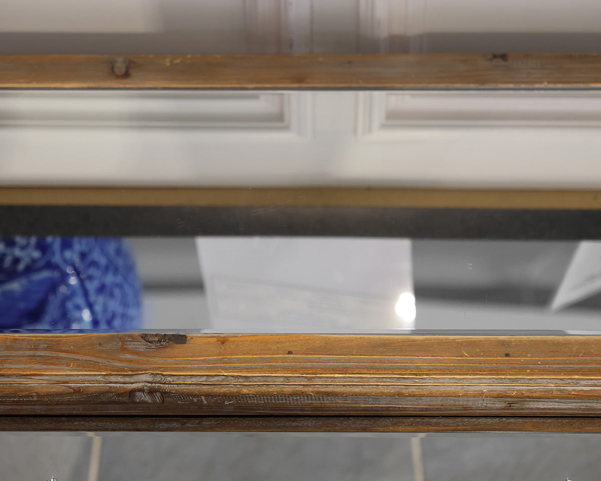 3-Drawer Mirrored Accent Chest with Distressed Finish