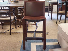 Set of 2 Filippo Sibau & Co Brown Leather Wrapped Counter  Stools