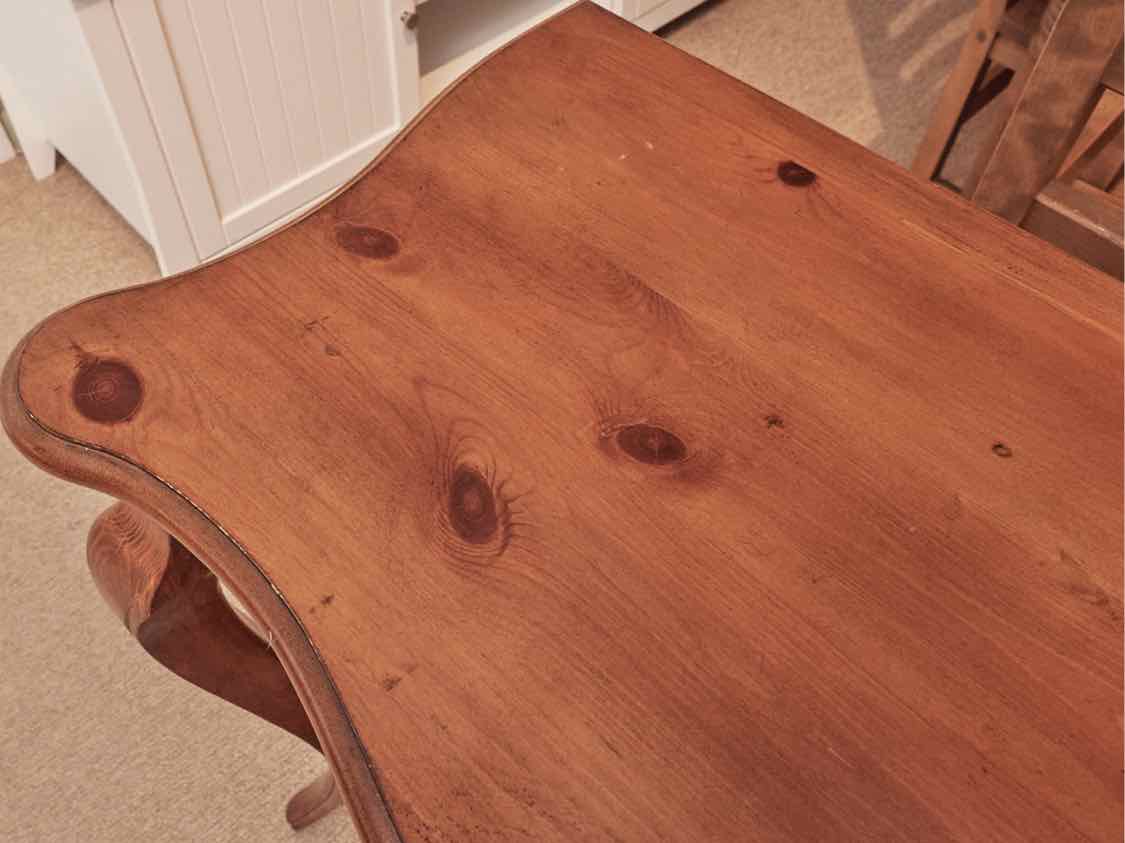 French Accent Table With Cabriolet Legs  1 Drawer & Lower Shelf