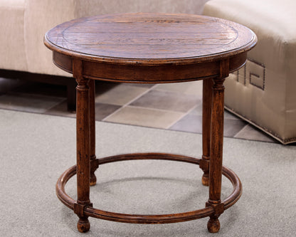 Rustic Round Wooden Side Table