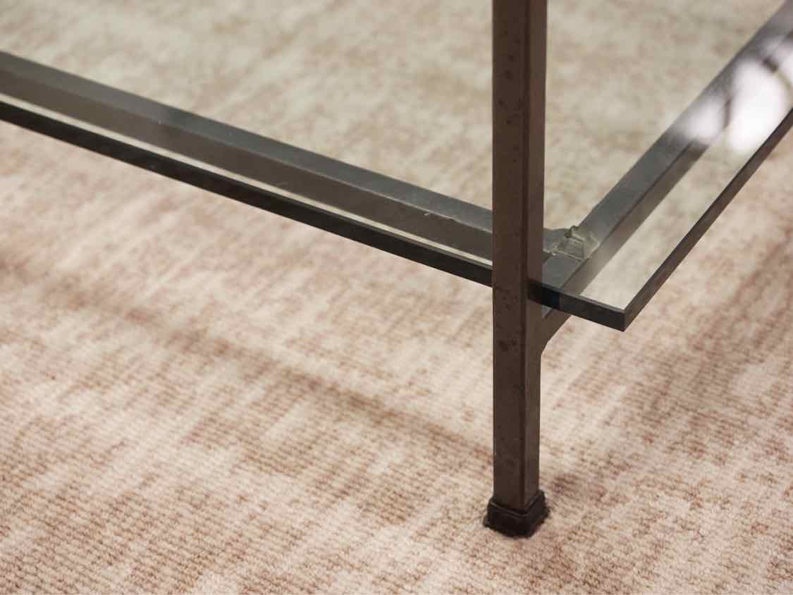 Crate & Barrel Metak & Glass Cocktail Table