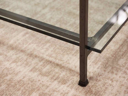 Crate & Barrel Metak & Glass Cocktail Table