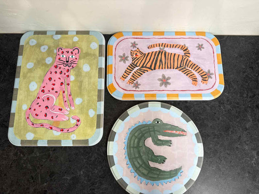 Set of 3 Painted Children's Animal Art