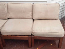 Pottery Barn 5 Piece Teak Frame Outdoor Sectional & Ottoman