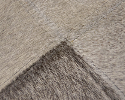 Global Views Hair-on-Hide Cocktail Ottoman in Grey