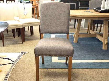 Set of 6 Grey Heather Parsons Dining Chairs on Driftwood Finish Legs