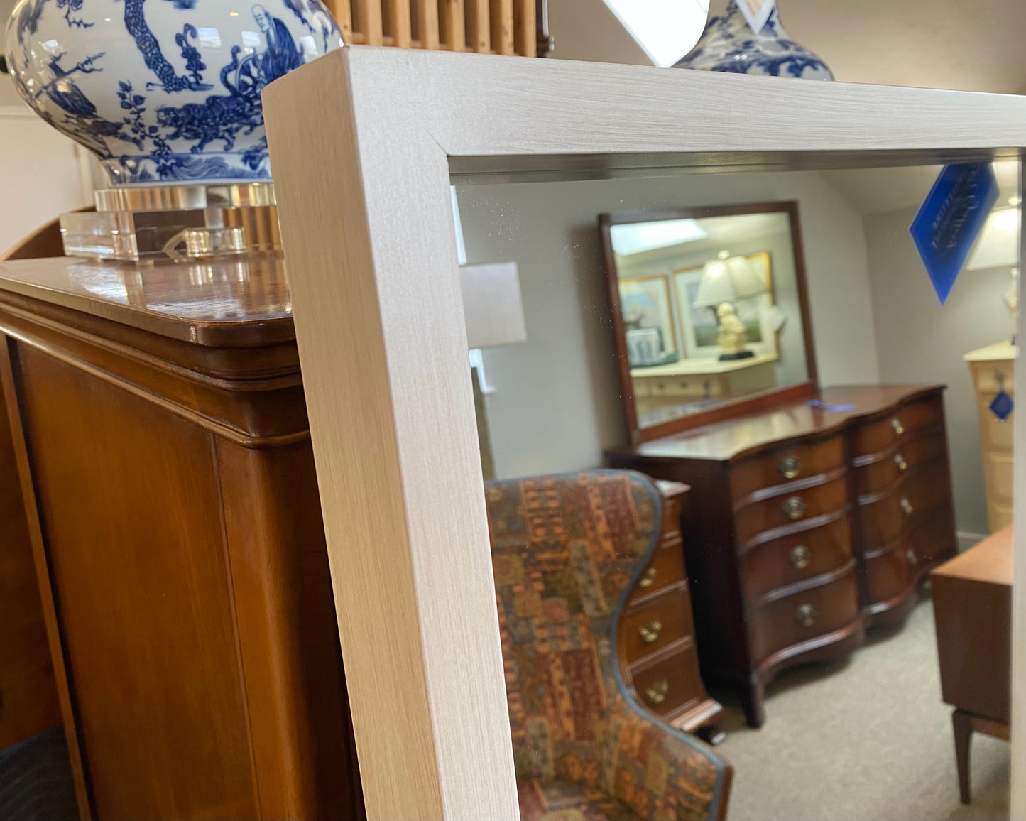 Gat Creek "Gerard " Large Mirror in Maple with Hand-Glazed Parchment Finish