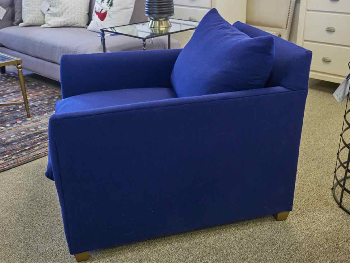 Lee Furniture Navy Blue Sail Cloth Upholstered Chair