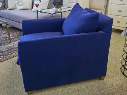 Lee Furniture Navy Blue Sail Cloth Upholstered Chair