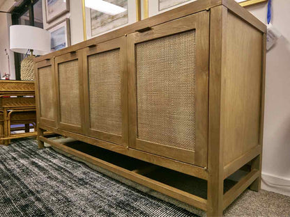 Crate & Barrel " Blake" Console with Cane Front Doors