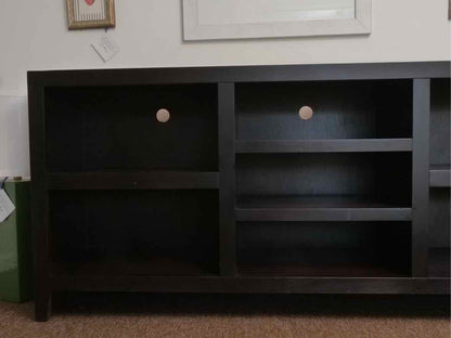 Espresso Finish Media Furniture with Storage Cubbies