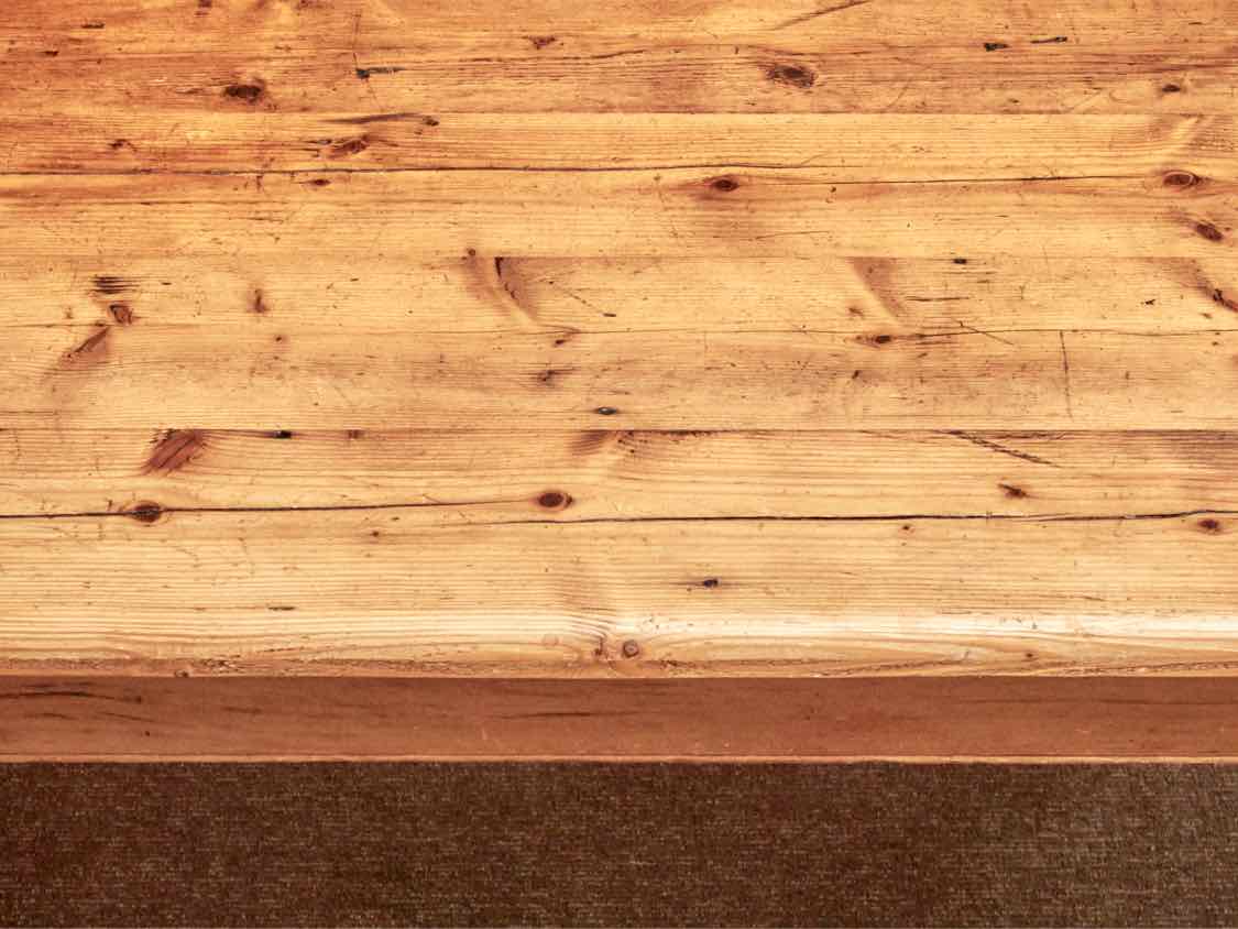 Waxed Reclaimed Pine Dining Table With Turned Legs