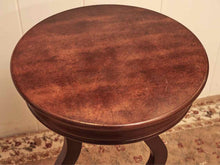 Espresso Finish Round Side Table with Harp Base