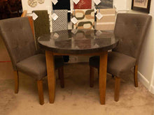Round Stone Top Ash Legs Table &  2 Chair Set