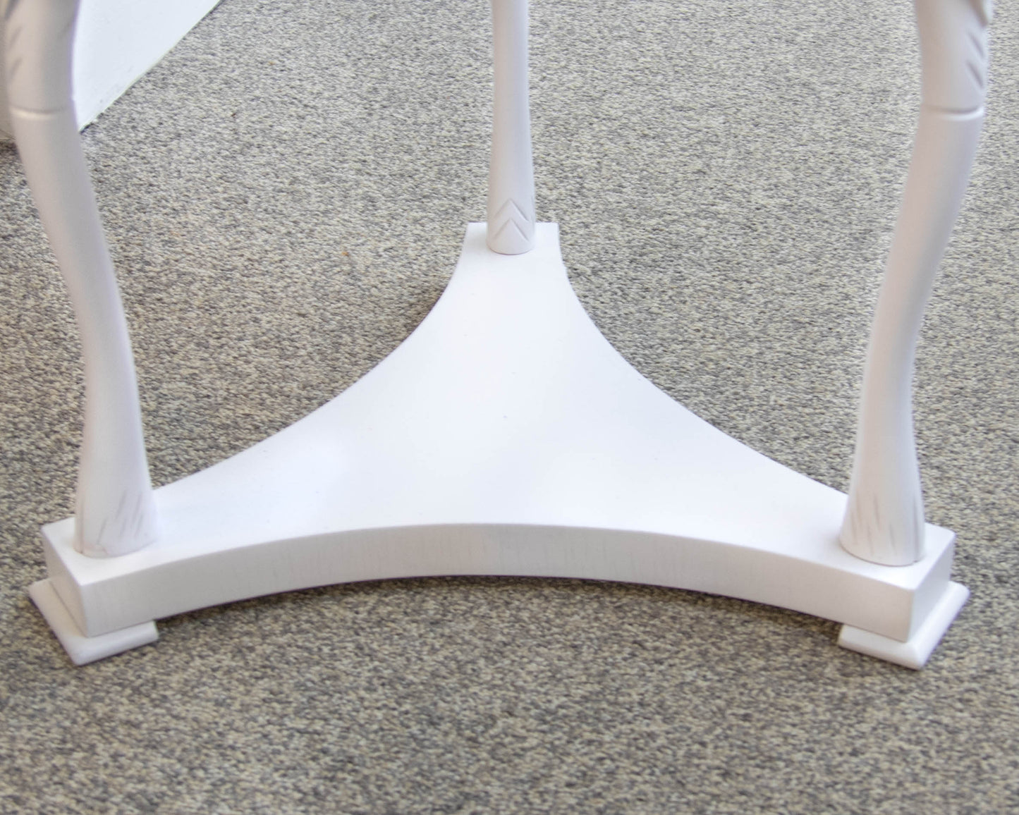 Italian Made White Finish Side Table with Swan Head Accent