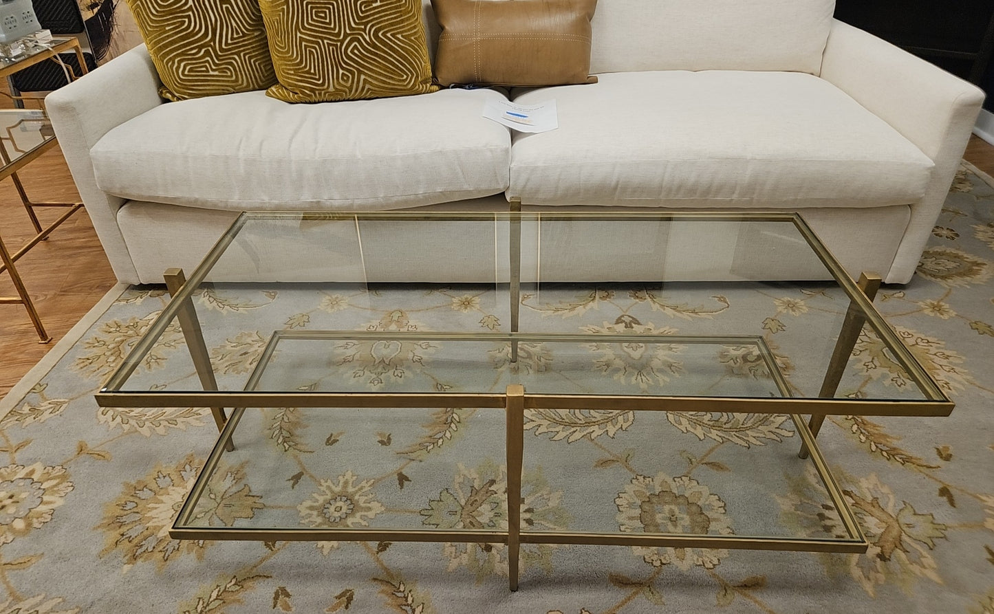 Brass Rectangular Cocktail Table