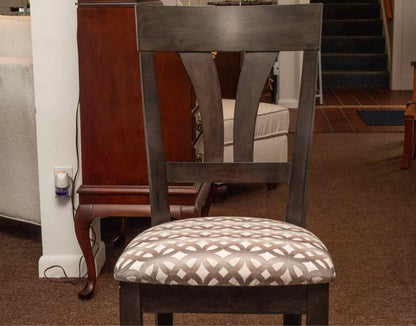 Saloom Espresso Finish Round Table With Crossed Legs  &  4 Chairs
