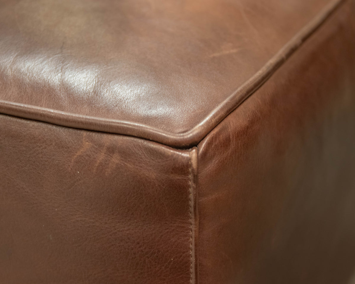 Pair Of  Baker " Coach Legacy" Glove Tanned Mahogany Leather Chairs & Ottoman