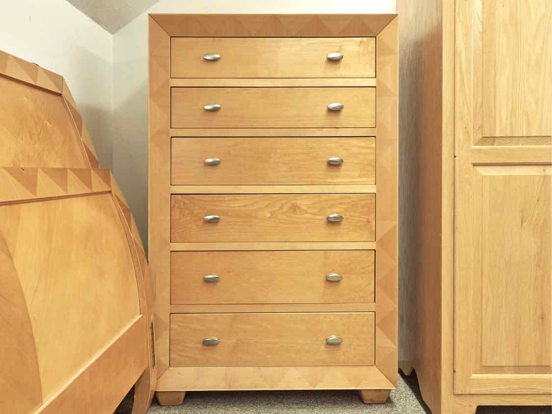 Poplar Wood 6 Drawer Contemporary Chest